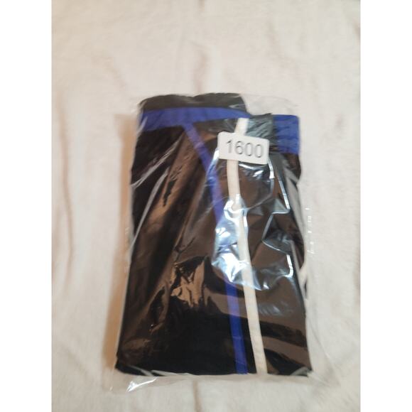 Speedo Swim Shorts Mens Medium Blue Black Striped Board Bermuda Tropical Beach - Picture 9 of 9